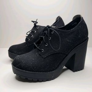 Think heel black heels